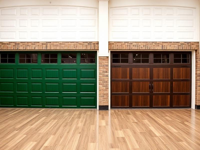 Various garage door color options displayed