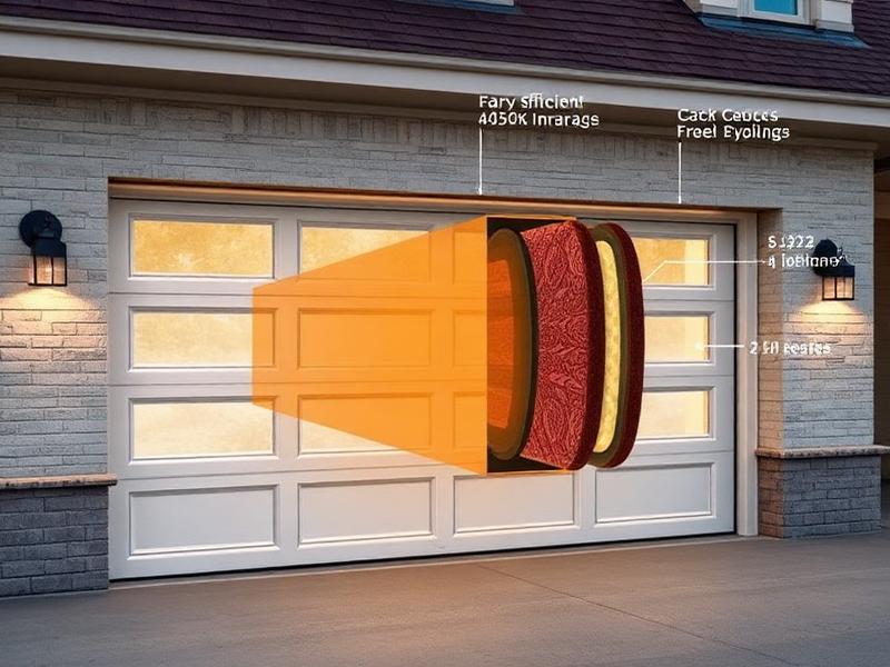 Energy-efficient insulated garage door cutaway