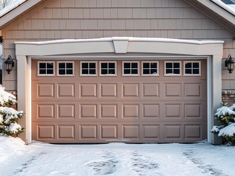 Garage door in winter snow conditions