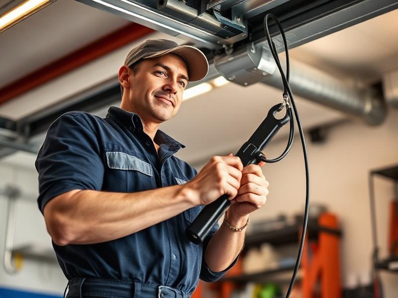 Roslindale Garage Doors technician replacing garage door cable